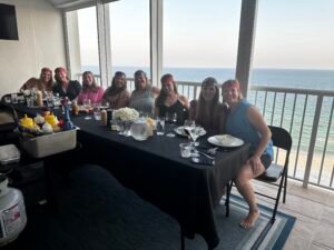 Seaside Florida hibachi at home group dinner by the ocean